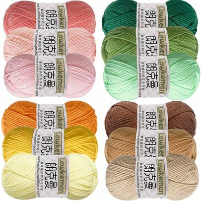 Lawkeman 3pcs/150g Soft & Comfortable Knitting Yarn, 50g/Pc, 4-Ply, Multi-Purpose For Crocheting, Weaving, Knitting Wallets, Clothes, Hats, Flowers, DIY Gifts, Souvenirs, Necklaces, Bracelets, Hair Accessories