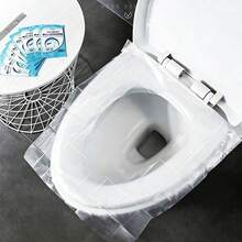 80/100片装一次性独立包装旅行马桶座套，防水防污卫生，适用于旅行、酒店、汽车旅馆、公共场所 - 白色 - 查看 5