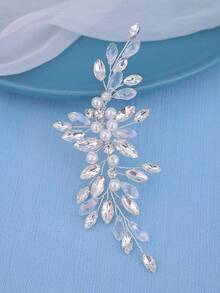 1pc Elegant Rhinestone Women's Hair Accessory, Bridal Wedding Headpiece, Romantic Party Event Decoration,Summer,Beach,Festival,Birthday - Silver - View 6