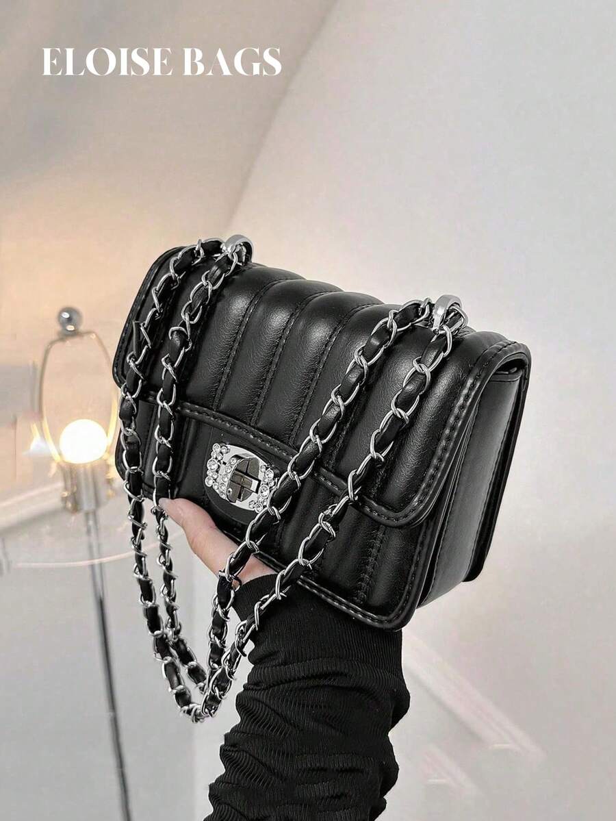 Bolso bandolera cuadrado mini versátil con correa de cadena, nueva moda 2025 para mujeres