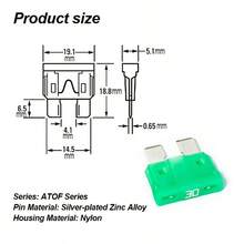 CKGO 10pcs ATOF Series 30A Standard Blade Fuses, 30A Automotive Fuses Suitable For Cars & Trucks - Medium - View 5