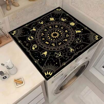 1pc Countertop Mat Drainage Mat, Washing Machine And Dryer Top Protector Mat With Constellation Pattern, Washing Machine Dust Cover, Kitchen Accessories, Anti-Slip, Suitable For Laundry Room, Bathroom, Home Decor And Room Decoration