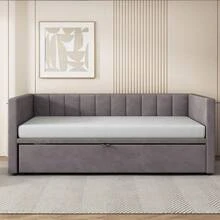 Futoner - Grå + Klädd + 90cm*200cm-3 - Visa 3