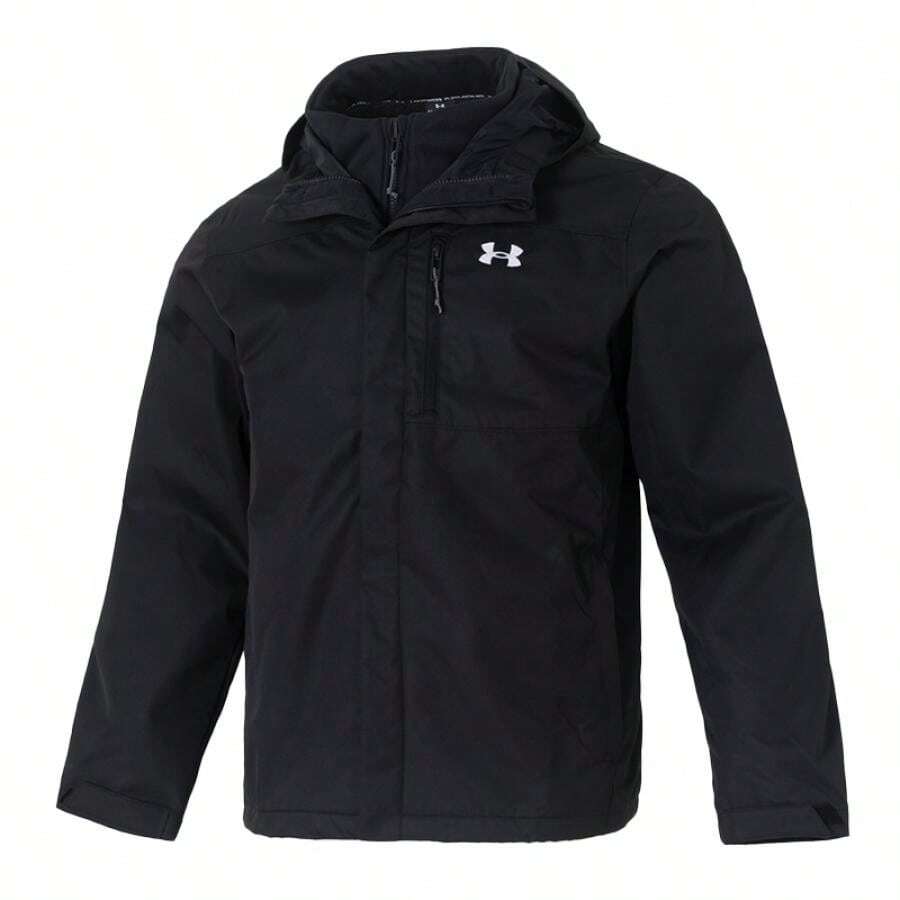 Under Armour PORTER 男士三合一夹克,舒适休闲运动外套,1371585-002 - 黑色 - 查看 1