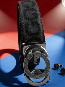 Premium Casual Business Zinc Alloy Letter Automatic Buckle Belt, Men's Versatile Minimalist Casual Pants Belt, Random Pattern Cutting - Multicolor - View 8