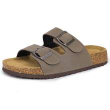 Women's Sandals With Adjustable Straps - Cork Footbed Comfort Slides For Summer Beach & Casual Wear - 褐色 - 查看 1
