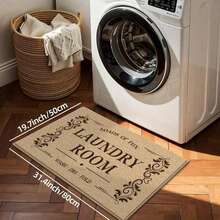 1pc Durable Laundry Room - Non-Slip, Absorbent, Washable Polyester With Laundry Room Design, Decorative Floral Patterns, Kitchen And Laundry Area, Laundry Room | Decorative Floor | Absorbent, Laundry Room Decor - Multicolor - View 5
