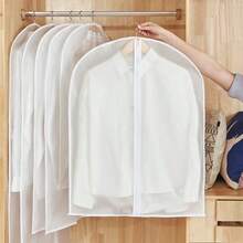 Bộ 1/3/5 túi bảo vệ quần áo chống bụi, dùng trong gia đình, thích hợp để treo áo khoác/vest. - Xem 3