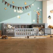 Kids Bed Frames, Headboards & Footboards - Gray + Particle Board + 90cm*200cm - View 3