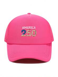 1顶时尚海绵帽，美国建国250周年纪念印花成人卡车司机帽、棒球帽、钓鱼帽，趣味礼物帽，男女皆宜，春夏款 - 彩色 - 查看 8