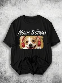 Customized Men's T-Shirt With Personalized Graphic Design, Customizable Shirts, Fashion Tops, Customizable Patterns, Heat Transfer Printing, Celebrities, Sports, Anime, Graphics, Hobbies, Customized Gifts, Holiday Gifts - Black - View 2