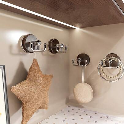 Holzmaserung Saugnapf Haken, stark ohne Bohren nötig, Rückwärtiger Mantel Haken für die Eingangstür, starke Tragfähigkeit und spurenloser Badezimmer Klebehaken