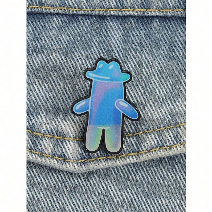 QIHOO Cartoon Bubble Buddy Enamel Pin Classic Anime Character Peripheral Novelty Funny Brooch Lapel Badge Jewelry Gift For Friends - 彩色 - 查看 1