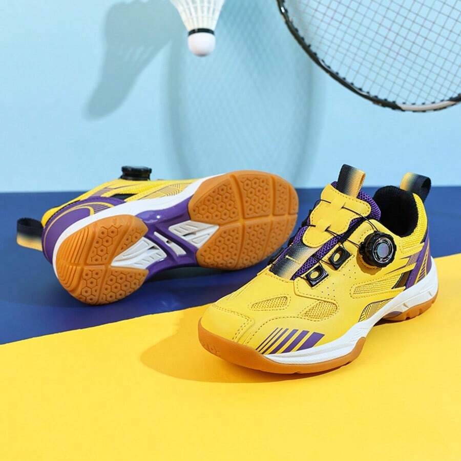 Professional Men's Badminton Shoes, Breathable Mesh Lightweight Sports Training Sneakers - Yellow - View 1