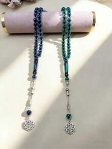 1条45颗10毫米串珠手链，日常祈祷念珠手链，斋月念珠，男女通用，适合（斋月、开斋节、宰牲节、节日礼物） - 彩色 - 查看 3