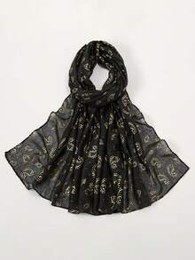 1条春夏新款腰果花烫印围巾，女士时尚柔软头巾，日常晚装旅行防晒披肩，节日礼物 - 彩色 - 查看 13