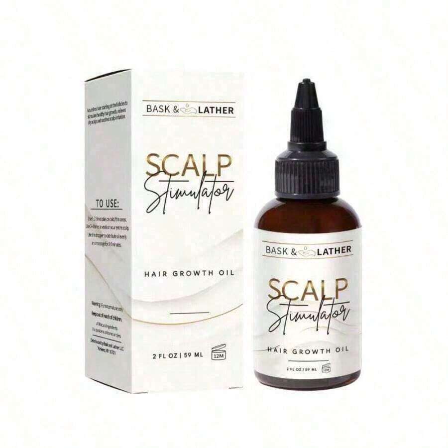 BASK AND LATHER Scalp Stimulator - Lightweight Rosemary & Mint Blend For Thicker, Fuller Hair, Alopecia Support & Hair Regrowth - 1瓶 - 查看 1