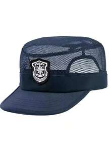 1pc Polyester Mesh Security Guard Cap, Adjustable Brim Hat For Duty, Guard, Security Work - A - View 11