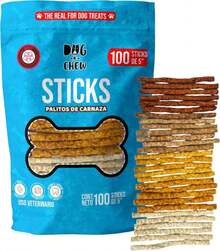 DOG-O-CHEW | Premios para Perro | Palitos de Carnaza | Sabor Mixto | 100% Natural | NO Almidones | Carnazas para Perro | 100 pz | 5" (13 cm) | Alto en Proteína | Fácil Digestión | Sin Conservadores - Blanco - Ver 2