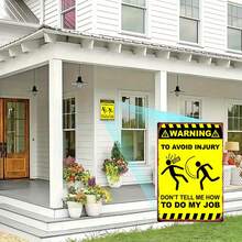 2D Flat, 1pc, Metal Sign, Funny Warning Sign "Don't Tell Me How To Do My Job" In Yellow And Black, Fashionable Art Wall Decor, Humorous Iron Gift, Suitable For Living Room Or Office, Size 8x12 Inches (20x30cm), 2D Flat - Multicolor - View 5