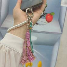 Handwoven DIY Bag Hanging Ear Bracelet Pearl Chain Colorful Fringed Backpack Pendant Accessories Creative Mobile Phone Chain - 綠色 - 查看 6