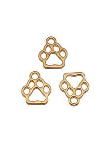 30pcs Dog Paw Shaped Pendant, Suitable For Jewelry DIY - Gold - View 3
