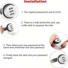 1 Set Password Cabinet Lock, Coded Cabinet Lock, Combination Cam Lock, Suitable For Cabinet, Mailbox Security Lock - Black - 1 Set - View 8