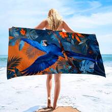 1pc Parrot Beach Towel, Super Soft Microfiber Extra Large Beach Blanket, Super Absorbent Bath Towel, Suitable For Travel, Swimming Pool, Diving, Surfing, Yoga, Camping, Available In Multiple Sizes, Beach Accessories For Beach, Pool, Travel, Camping, Yoga - Birds - View 8