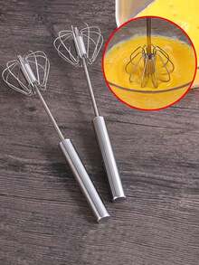 2pcs Baking Tools Thickened Egg Beater Semi-Automatic Whisk - Multicolor - View 4