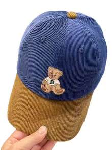 1pc Retro Cute Embroidered Bear Adjustable Baseball Cap, Suitable For Hiking, Travel, Outdoor Camping, Unisex Fashion Accessory, Holiday Gift - Multicolor - View 8