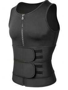 ARUNOW Ceinture de compression de sauna pour hommes, T-shirt d'entraînement, Gilet de fitness favorisant la transpiration, Top de sport, Convient pour l'entraînement en salle de gym - Noir - Voir 8