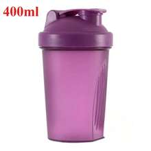 1 pieza Agitador de proteínas portátil de 400ml Botella de fitness con bola batidora para entusiastas del fitness, atletas, gimnasio al aire deportes - azul-400ml - Ver 12