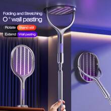 Raqueta matamosquitos retráctil 6 en 1, lámpara eléctrica atrapa insectos, 500mAh - Multicolor - Ver 2