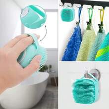 Soft Cleaning Pet Grooming Brush - Suitable For Long And Short Haired Dogs And Cats. Equipped With Shampoo Dispenser, Made Of Soft Silicone Material, Non-Slip Handle With Hanging Loop (Blue) - View 5