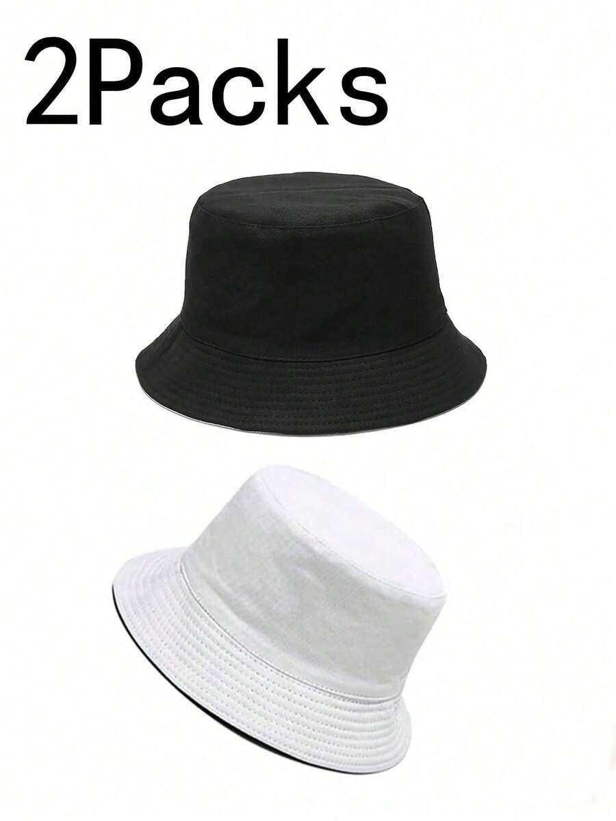 2顶男女通用渔夫帽，沙滩遮阳帽，可折叠夏季旅行沙滩遮阳帽，适合男士、女士、青少年 - 多色 - 查看 1