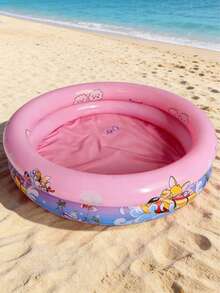 1pc, 2026 Oversized Thickened Double-Layer Beach Swimming Pool, Size 90*90cm, Outdoor Beach Swimming Pool, Floating Swimming Pool For Water Party, Fishing Pond Inflatable Swimming Pool Beach Toy Sand Pit Toy Thickened Inflatable Swimming Pool - Multicolor - View 4