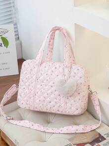 Floral Pattern Adjustable Strap Mommy Bag, Padded Diaper Changing Bag, Diaper Storage Pouch For Mothers - Multicolor - View 4