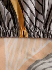 1pc Geometric Pattern Stretch Sofa Cover, Suitable For All Seasons, Sofa Protection And Home Decor - Orange - View 7