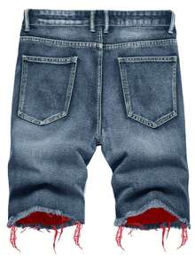 2-Pack Of Men's Casual And Stylish Color-Blocked Jeans, Perfect For Summer. - 黑色+藍色 - 查看 9