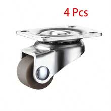 4/8 Pcs Small Caster Wheels, 1/2inch Mini Swivel Caster Wheels, Low Profile Self Adhesive Plate Casters Rollers For Furniture, Kitchen Appliances, Light-Duty Projects, Planters - Brown- 4 Pcs - View 9