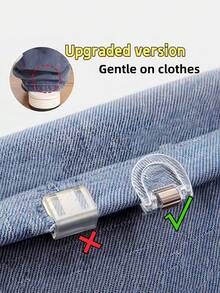 Clips invisibles y sin costuras para pantalones - Clips ajustables y antideslizantes adecuados para vaqueros, pantalones de pierna ancha, recorte de tela - Clips de plástico con agarre fuerte - multicolor - Ver 5