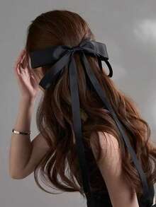 1 pezzo Accessorio per capelli elegante in stile primavera con fiocco grande in seta da 24 cm e nastro lungo 36 cm, fermaglio per capelli con fiocco stile ballerina, decorazione di moda carina, adatto per uso quotidiano, regalo per donna, molletta per capelli, pinze per capelli, estate, vacanza, viaggio - Multicolore - Visualizzare 6