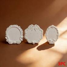 Giá trưng bày bông tai ren kiểu Pháp cổ điển (1/3 chiếc), giá đỡ bông tai chạm khắc hình hoa, giá trưng bày bông tai cho cửa hàng trang sức, đạo cụ chụp ảnh. - trắng - Xem 9