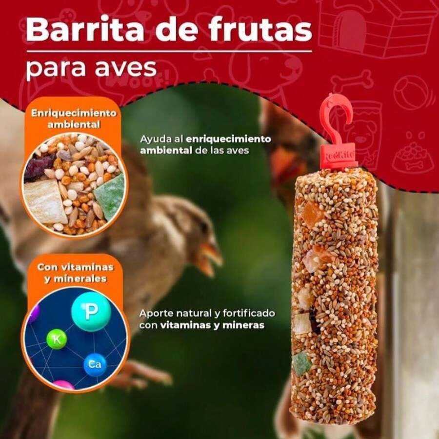 Fancy Pets RedKite Barrita de Frutas para Aves Canoras y de Ornato Snack Nutritivo 1 Pza - Blanco - Ver 1