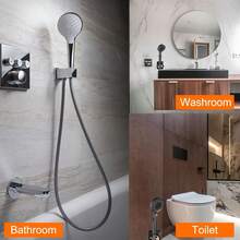 Self Adhesive Shower Head Holder, 360 Degree Rotating Handheld Shower Bar Holder, Non Drilled Handheld Shower Head Clamp, With Hanger (G1/2 ") - Square - View 9