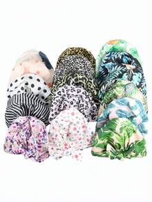 1pc Women's Reusable Waterproof Bath Cap Striped Bow Elastic Design For Stylish Home Use Protects Hair During Showers, Spa Treatments, Cooking, Cleaning, And Travel - Multicolor - View 5