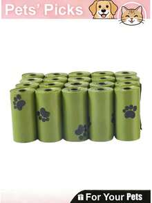 1 Roll/5 Rolls/10 Rolls/20 Rolls (15pcs/75pcs/150pcs/300pcs) Scented Thick Leak-Proof Pet Waste Bags, For Pet Waste Management - Green - View 11