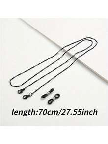 1pc Personalized Retro Bag Buckle Round Bead Eyewear Chain, Mask Rope Chain, Pearl Neck Eye Chain, Slip Chain, Bead Clip Eye Chain Mask Chain, Eyewear Strap, Fashion Glasses Necklace, Eyewear Strap (Excluding Glasses) - Regular Style - View 3