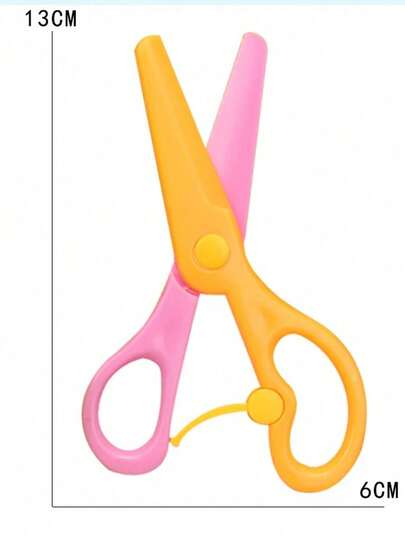 1/2/5 piezas Tijeras de de plástico, Tijeras de colores lindos, Tijeras de manualidades para niños, Tijeras de entrenamiento para niños pequeños y preescolares, Recomendadas por maestros, Tijeras de entrenamiento preescolar de dos colores, Para cortar suministros de manualidades de papel