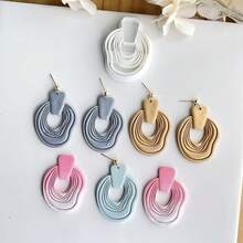 Polymer Clay Mold Set, Line Art Shapes, Suitable For French Earrings, Hollow Pendant DIY Craft Jewelry Making - White - View 6